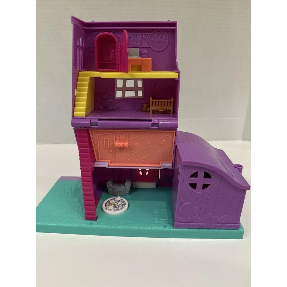 2018 Polly Pocket Pollyville House Playset Mattel Lot w/ Furniture Accessories